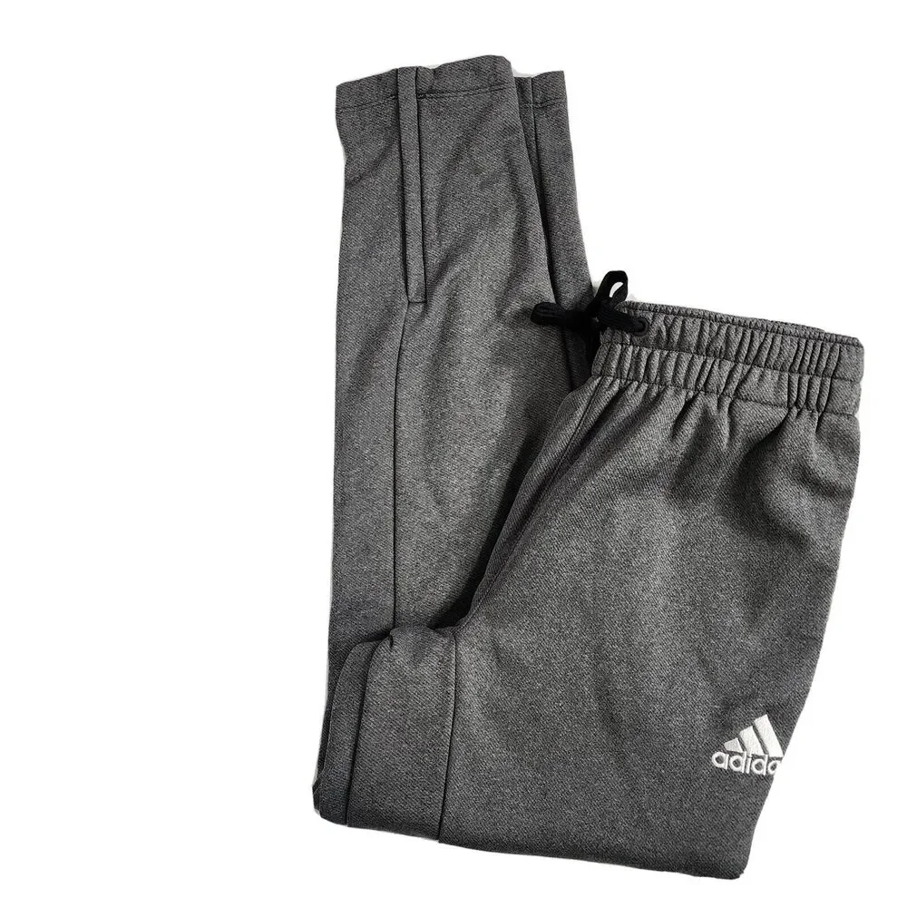 Adidas Sweatpants Mens Small Game And Go Tapered Zip Leg Gray Drawstring GT0061